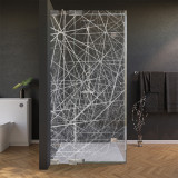 Glasdouchecabine deur aan de zijkant met decor DESIGN 2/210