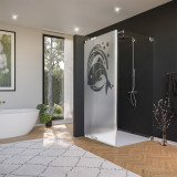 Glas douchecabine deur aan de zijkant met vismotief 1/210