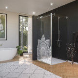 Glas Douchecabine deur zijdelings met motief MANDALA 1/210