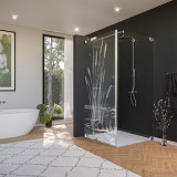 Glas Douchecabine deur zijdelings met motief RIET 1/210