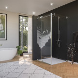 Glas douchecabine deur zijdelings met motief ZEE 2/210