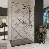 Glazen scheidingswand douche met kleurendruk FRAME CROSSLINE Glazen scheidingswand douche met kleurendruk FRAME CROSSLINE