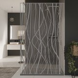 Glaswand douche met kleurendruk FRAME FLORA 1