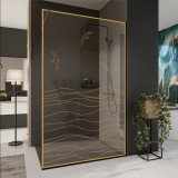 Glazen scheidingswand douche met kleurendruk FRAME MEER 3