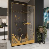 Glazen scheidingswand douche met kleurendruk FRAME UNDERWATER