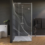 Glas douchecabine deur aan de zijkant met decor ARRAY 3/210
