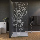 Glas douchecabine deur met decor CERCO 1/210 aan de zijkant
