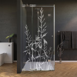 Glas douchecabine deur met motief GRASSEN 210 aan de zijkant