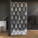 Glas douchecabine deur met zijpaneel en motief DRUPPEL 2/210