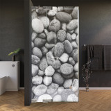 Glas douchecabine deur met zijpaneel met motief STENEN 210