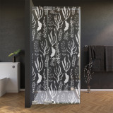 Glas douchecabine deur met zijpaneel met motief ZEEGRAS 210