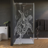 Glas douchecabine deur zijdelings met motief SCHILD KRUIS 210