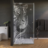 Glas douchecabine deur zijdelings met motief TIJGER 210