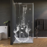 Glas douchecabine deur zijpaneel met motief GITAAR 210