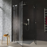 Glas douchecabine met hoekinstap en decor DOT 1/209