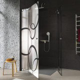 Glas douchecabine met strepen hoekinstap CERCO 3/209