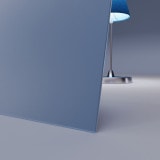 Blauw gelakt gehard veiligheidsglas Satijn 4mm