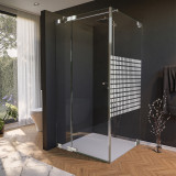 Douchecabine deur zijdelings glas gezandstraald CARRE 2/210