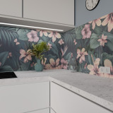 Keuken spatwand ESG glas 6mm met keramische kleurenprint BLUMEN 4