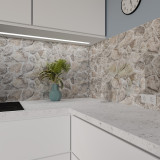 Keuken spatwand ESG glas 6mm met keramische kleurenprint BRUCHSTEIN