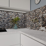 Keuken spatwand ESG glas 6mm met keramische kleurenprint KIESELSTEINE 2