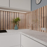 Keuken spatwand ESG glas 6mm met keramische kleurenprint LAMELLEN 2