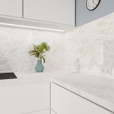 Keuken spatwand ESG glas 6mm met keramische kleurenprint LEAVES 1