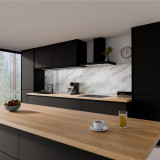 Keuken spatwand ESG glas 6mm met keramische kleurenprint MARMOR WIT 1