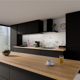 Keuken spatwand ESG glas 6mm met keramische kleurenprint MOHN 1