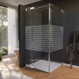 Douchecabine deur zijdelings glas gezandstraald CARRE 2/210