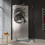 Douchecabine van glas met visdecoratie 1/209