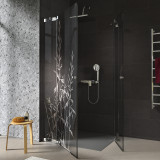 Douchecabine glazen hoekinstap met motief GRASSEN 209