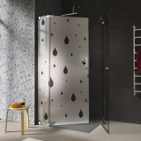 Douche cabine glas hoekinstap met motief DRUPPEL 1/209