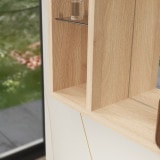 LED-spiegel met houten lijst en planken - Madera 6