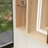 Lichte spiegel met houten lijst en planken - Madera 8