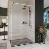 Glazen scheidingswand douche met kleurendruk FRAME MEER 3