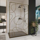Glazen scheidingswand douche met kleurendruk FRAME SCRIBBLE