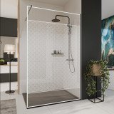 Glazen scheidingswand douche met kleurendruk FRAME SQUARES Glazen scheidingswand douche met kleurendruk FRAME SQUARES