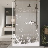 Glazen scheidingswand douche met kleurendruk FRAME UNDERWATER