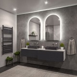 Badkamerspiegel met licht en ronde boog F639L4B