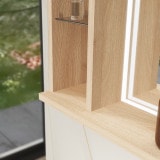 Lichte spiegel met houten lijst en planken - Madera 8
