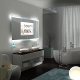 (Badkamer) spiegel met TV en glazen omkadering - TAMPA