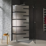 Douchecabine glas met decor hoekinstap AREA 7/209