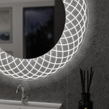 Ronde LED spiegel met glazen omlijsting Lisandra 1 Ronde LED spiegel met glazen omlijsting Lisandra 1