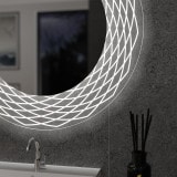 Ronde LED spiegel met glazen omlijsting Lisandra 3 Ronde LED spiegel met glazen omlijsting Lisandra 3