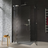 Glas douchecabine met hoekinstap en decor DOT 1/209
