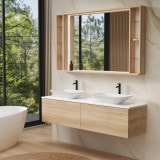 Lichte spiegel met houten lijst en planken - Madera 8