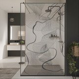 Glazen scheidingswand douche met kleurendruk FRAME CHAOS Glazen scheidingswand douche met kleurendruk FRAME CHAOS