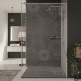 Glazen scheidingswand douche met kleurendruk FRAME CIRCLE Glazen scheidingswand douche met kleurendruk FRAME CIRCLE