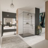 Glazen scheidingswand douche met kleurendruk FRAME FORRADO 1
